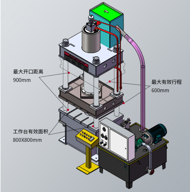 400噸水槽液壓機模壓工藝過程